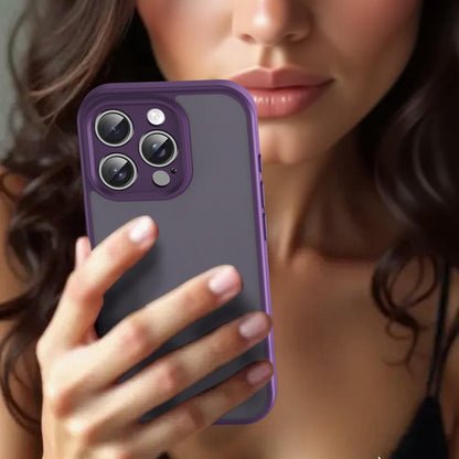 For iPhone 16 Pro Fanying Series Precision Camera Hole PC Hybrid TPU Translucent Frosted Phone Case - Crystal Purple - EDA009893414B