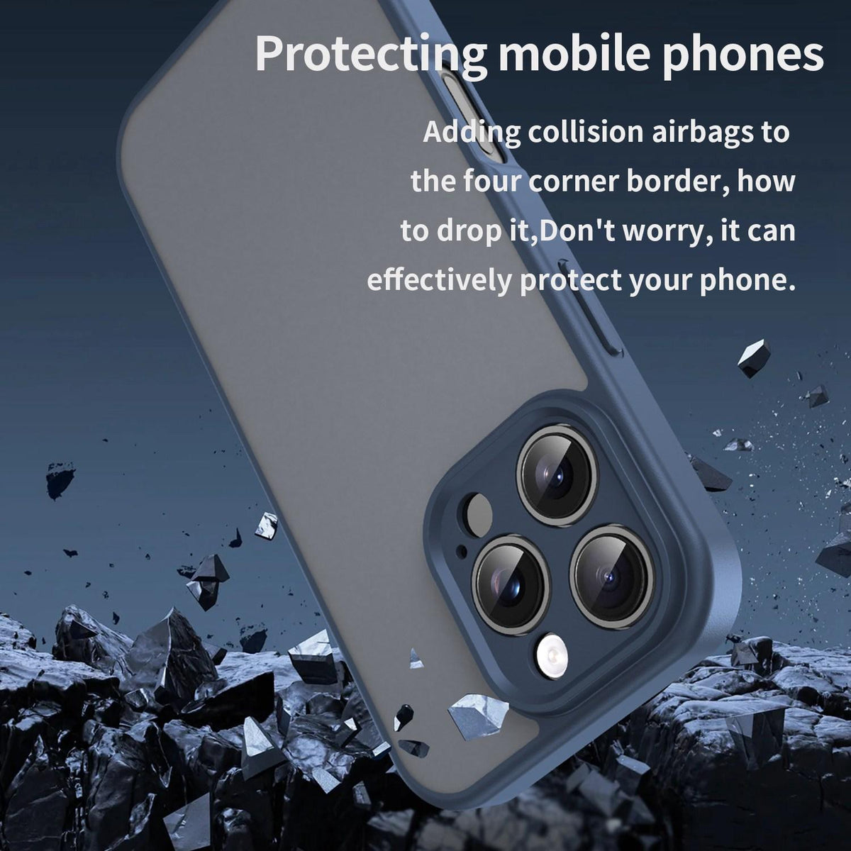 For iPhone 16 Pro Fanying Series Precision Camera Hole PC Hybrid TPU Translucent Frosted Phone Case - Cyan Blue - EDA009893414C