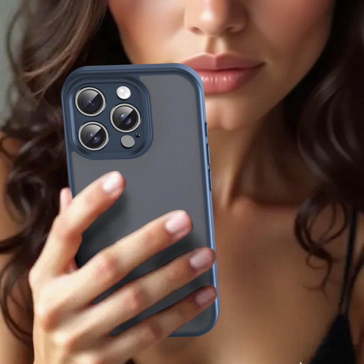 For iPhone 16 Pro Fanying Series Precision Camera Hole PC Hybrid TPU Translucent Frosted Phone Case - Cyan Blue - EDA009893414C