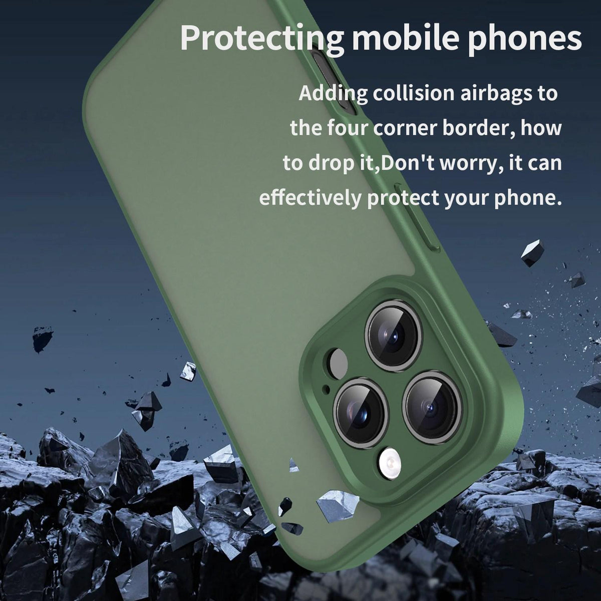 For iPhone 16 Pro Fanying Series Precision Camera Hole PC Hybrid TPU Translucent Frosted Phone Case - Olive Green - EDA009893414D