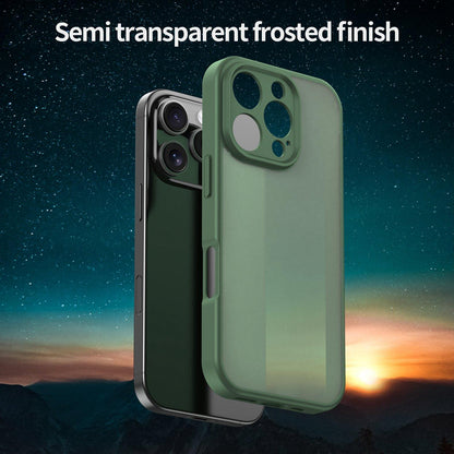 For iPhone 16 Pro Fanying Series Precision Camera Hole PC Hybrid TPU Translucent Frosted Phone Case - Olive Green - EDA009893414D