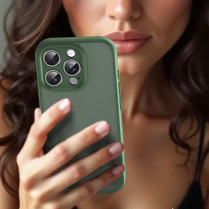 For iPhone 16 Pro Fanying Series Precision Camera Hole PC Hybrid TPU Translucent Frosted Phone Case - Olive Green - EDA009893414D
