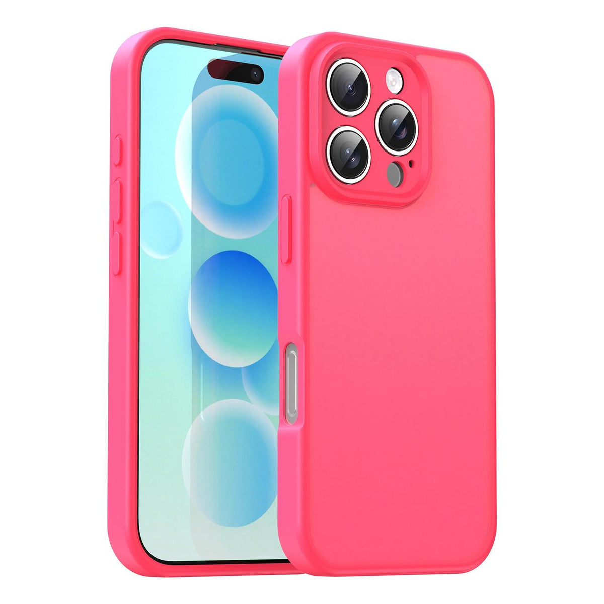 For iPhone 16 Pro Fanying Series Precision Camera Hole PC Hybrid TPU Translucent Frosted Phone Case - Rose Red - EDA009893414E