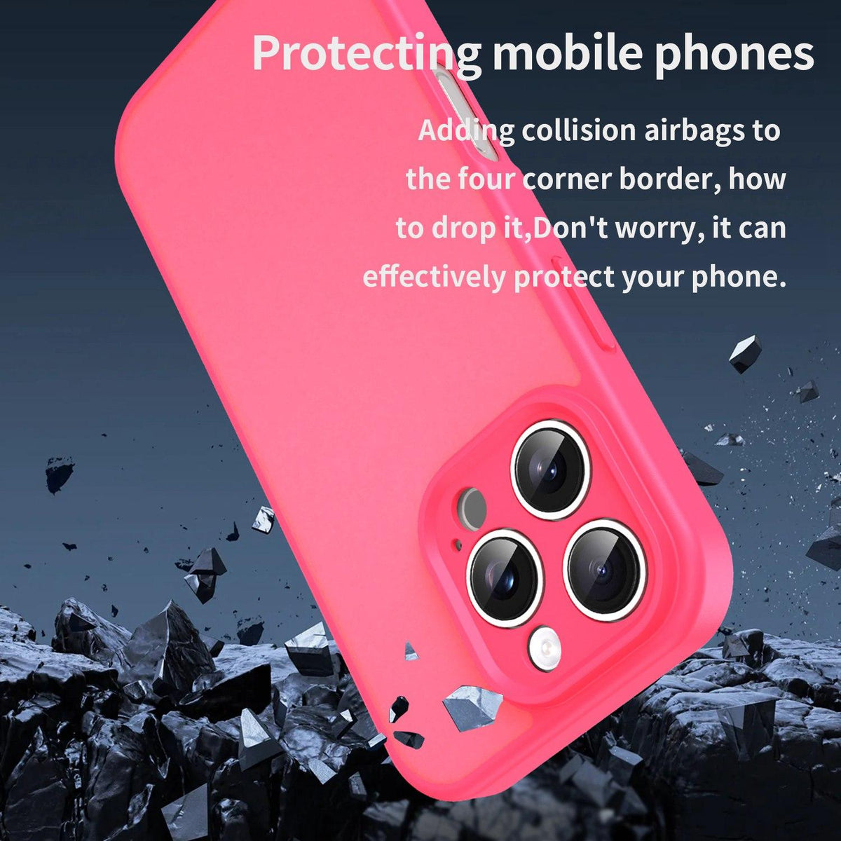 For iPhone 16 Pro Fanying Series Precision Camera Hole PC Hybrid TPU Translucent Frosted Phone Case - Rose Red - EDA009893414E