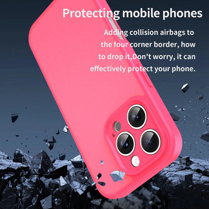 For iPhone 16 Pro Fanying Series Precision Camera Hole PC Hybrid TPU Translucent Frosted Phone Case - Rose Red - EDA009893414E