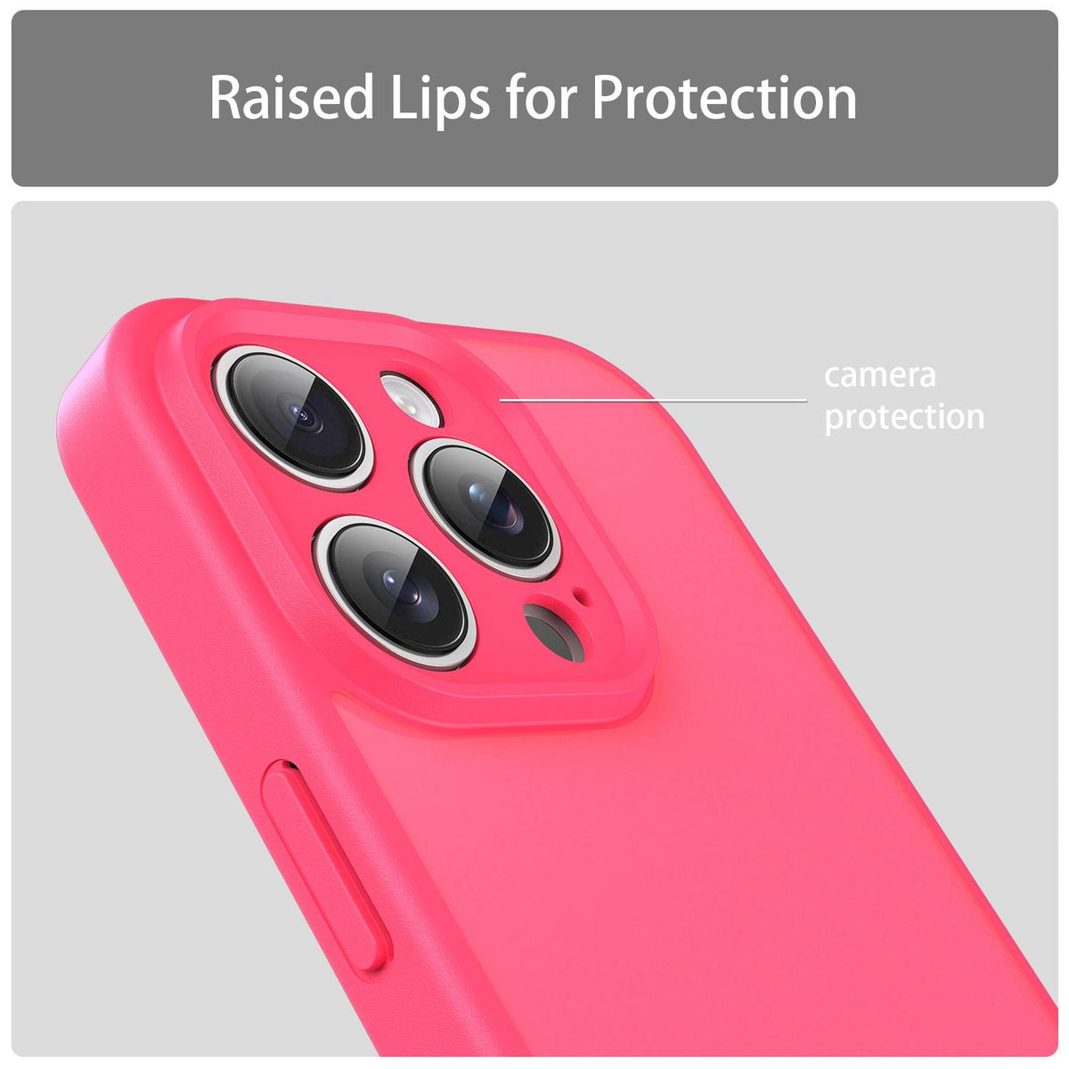 For iPhone 16 Pro Fanying Series Precision Camera Hole PC Hybrid TPU Translucent Frosted Phone Case - Rose Red - EDA009893414E