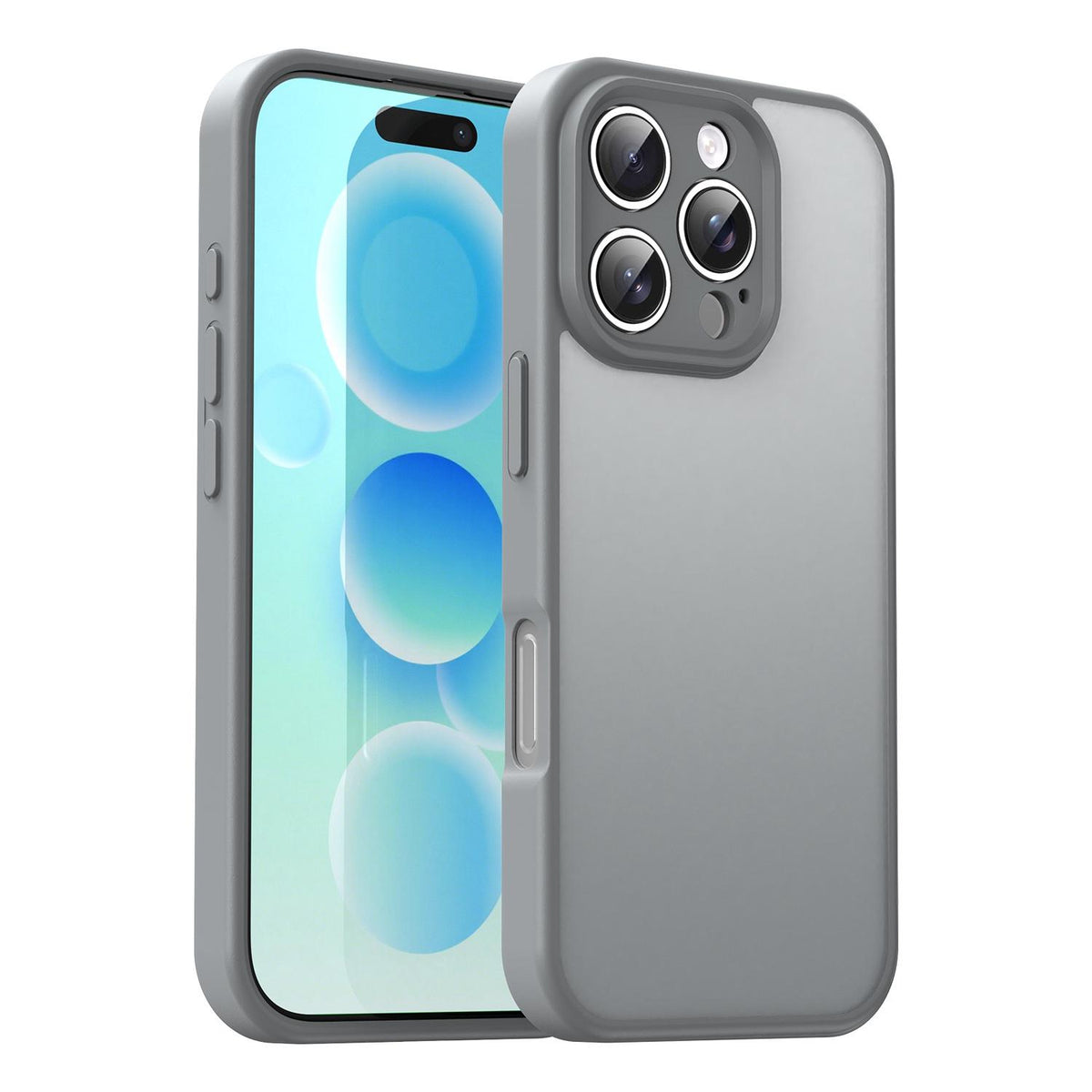 For iPhone 16 Pro Fanying Series Precision Camera Hole PC Hybrid TPU Translucent Frosted Phone Case - Silver Grey - EDA009893414F