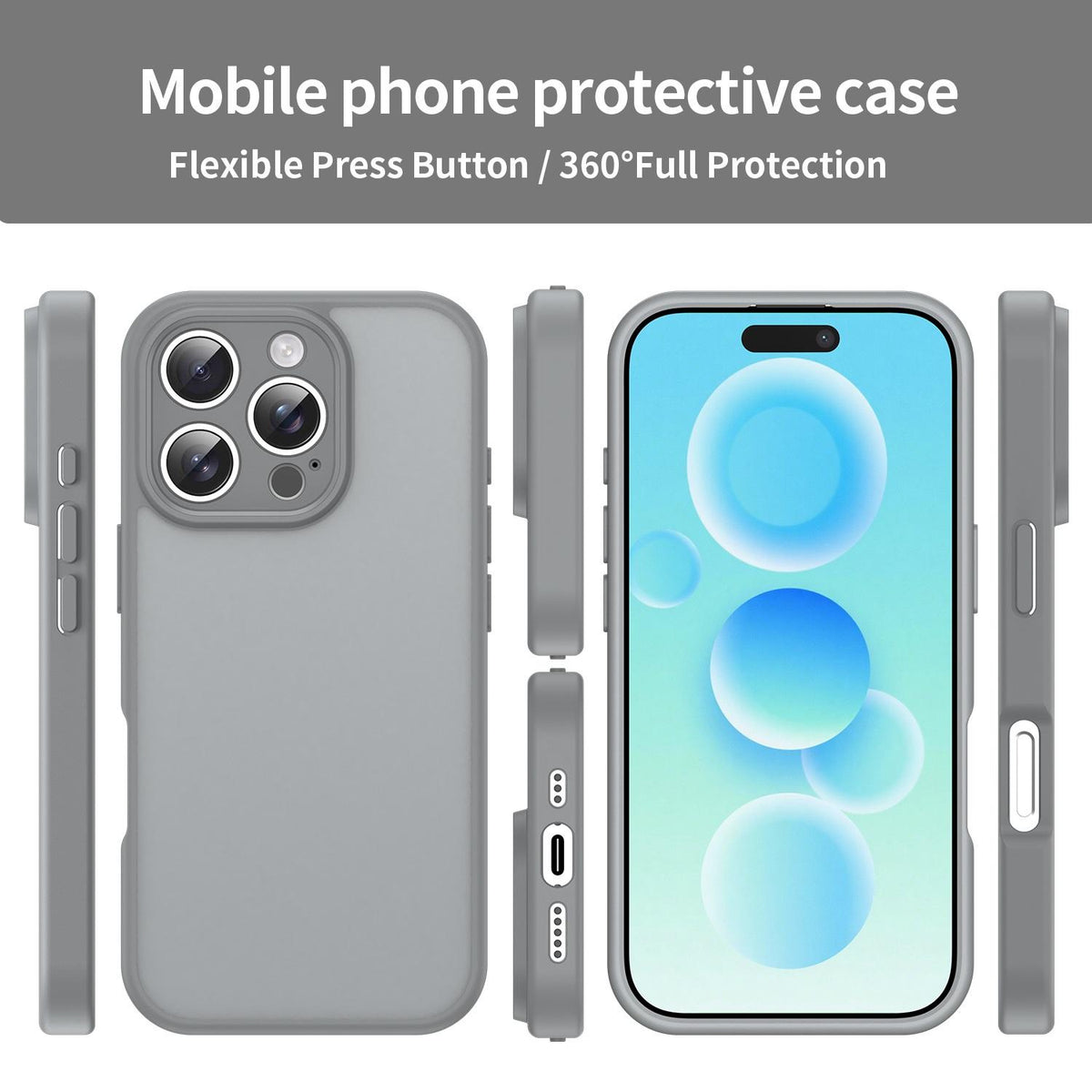 For iPhone 16 Pro Fanying Series Precision Camera Hole PC Hybrid TPU Translucent Frosted Phone Case - Silver Grey - EDA009893414F