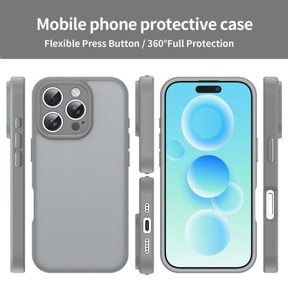 For iPhone 16 Pro Fanying Series Precision Camera Hole PC Hybrid TPU Translucent Frosted Phone Case - Silver Grey - EDA009893414F