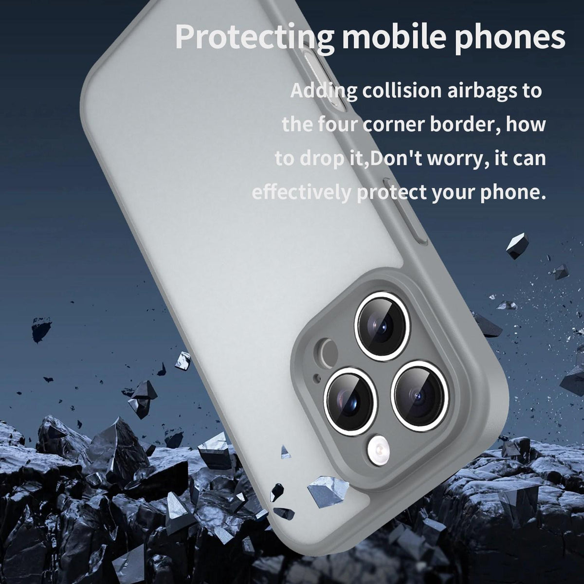 For iPhone 16 Pro Fanying Series Precision Camera Hole PC Hybrid TPU Translucent Frosted Phone Case - Silver Grey - EDA009893414F