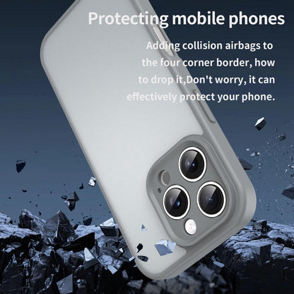 For iPhone 16 Pro Fanying Series Precision Camera Hole PC Hybrid TPU Translucent Frosted Phone Case - Silver Grey - EDA009893414F