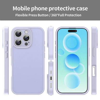 For iPhone 16 Pro Fanying Series Precision Camera Hole PC Hybrid TPU Translucent Frosted Phone Case - Lavender - EDA009893414H