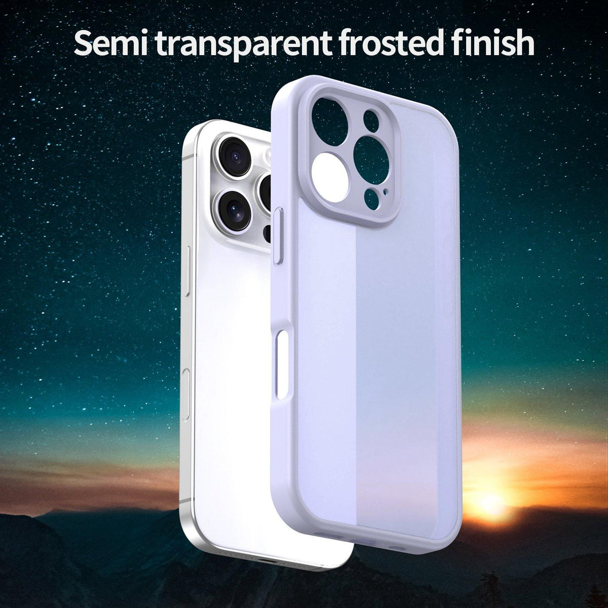 For iPhone 16 Pro Fanying Series Precision Camera Hole PC Hybrid TPU Translucent Frosted Phone Case - Lavender - EDA009893414H