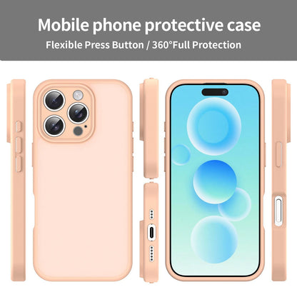 For iPhone 16 Pro Fanying Series Precision Camera Hole PC Hybrid TPU Translucent Frosted Phone Case - Rouge Powder - EDA009893414I