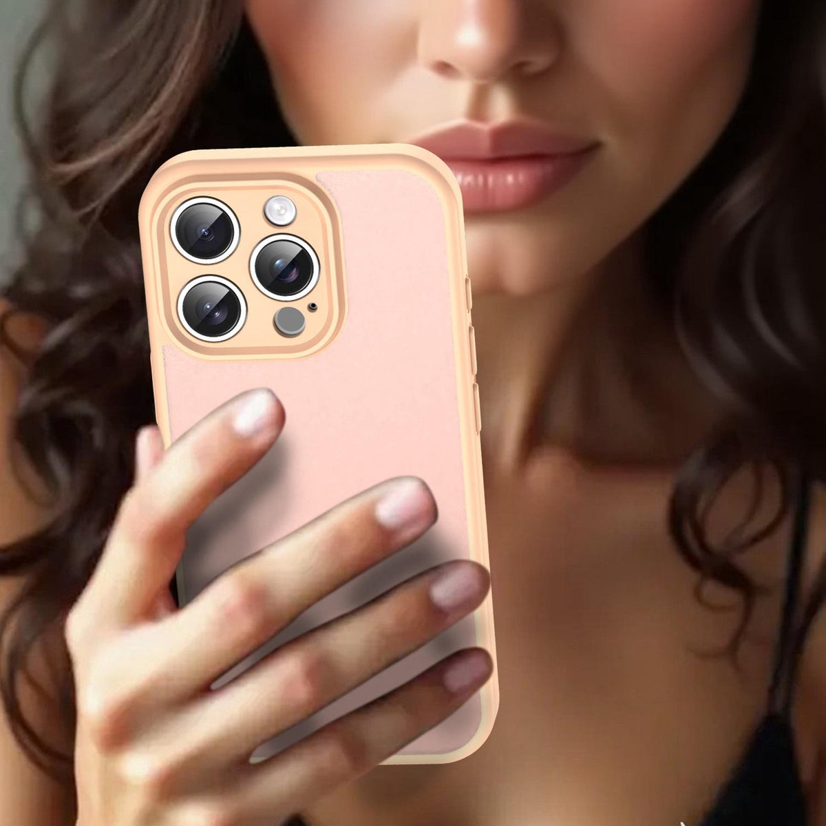 For iPhone 16 Pro Fanying Series Precision Camera Hole PC Hybrid TPU Translucent Frosted Phone Case - Rouge Powder - EDA009893414I
