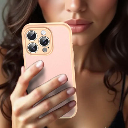For iPhone 16 Pro Fanying Series Precision Camera Hole PC Hybrid TPU Translucent Frosted Phone Case - Rouge Powder - EDA009893414I