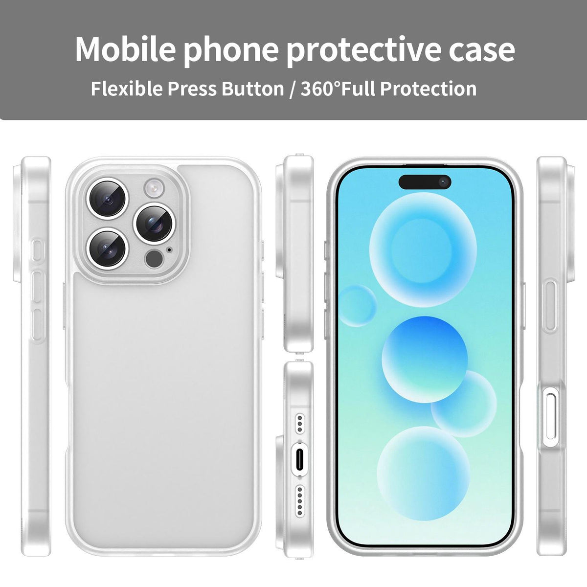 For iPhone 16 Pro Fanying Series Precision Camera Hole PC Hybrid TPU Translucent Frosted Phone Case - Matte White - EDA009893414J