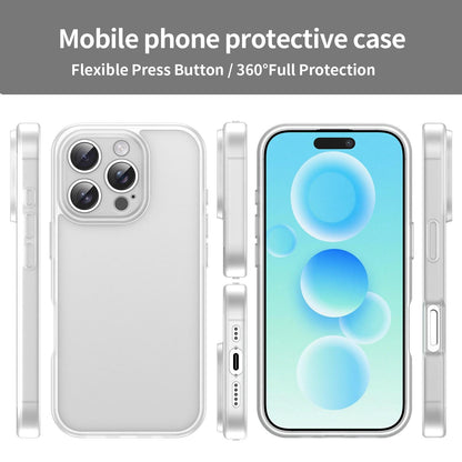 For iPhone 16 Pro Fanying Series Precision Camera Hole PC Hybrid TPU Translucent Frosted Phone Case - Matte White - EDA009893414J