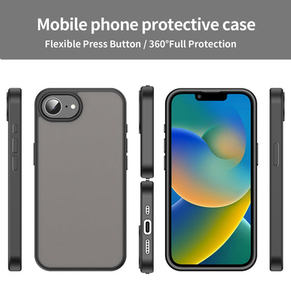 For iPhone 16e / 17e Fanying Series Precision Camera Hole PC Hybrid TPU Translucent Frosted Phone Case - Translucent Black - EDA009893416A