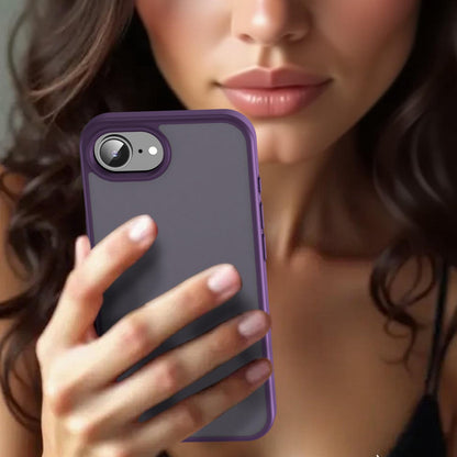 For iPhone 16e / 17e Fanying Series Precision Camera Hole PC Hybrid TPU Translucent Frosted Phone Case - Crystal Purple - EDA009893416B