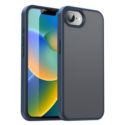 For iPhone 16e / 17e Fanying Series Precision Camera Hole PC Hybrid TPU Translucent Frosted Phone Case - Cyan Blue - EDA009893416C