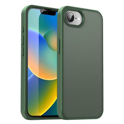 For iPhone 16e / 17e Fanying Series Precision Camera Hole PC Hybrid TPU Translucent Frosted Phone Case - Olive Green - EDA009893416D