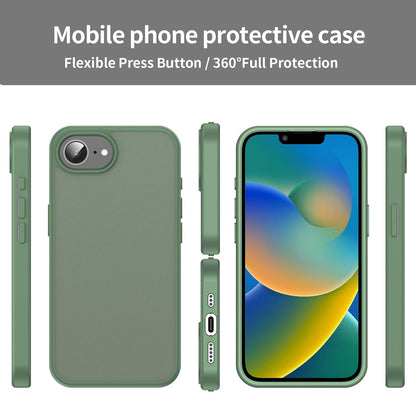 For iPhone 16e / 17e Fanying Series Precision Camera Hole PC Hybrid TPU Translucent Frosted Phone Case - Olive Green - EDA009893416D