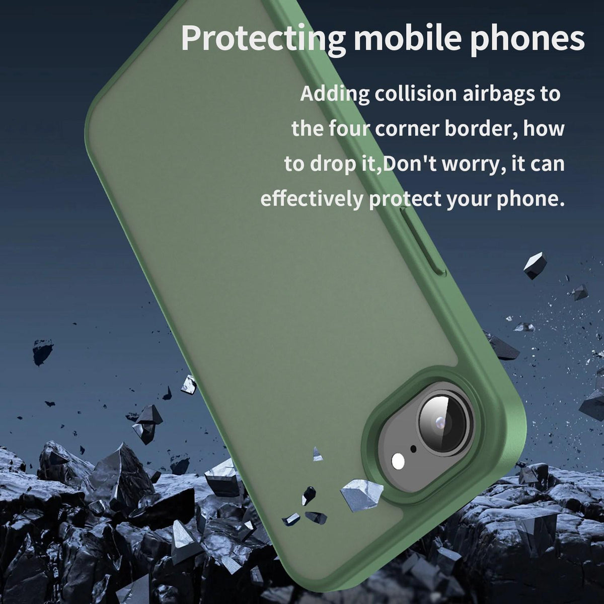 For iPhone 16e / 17e Fanying Series Precision Camera Hole PC Hybrid TPU Translucent Frosted Phone Case - Olive Green - EDA009893416D