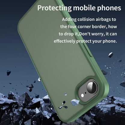 For iPhone 16e / 17e Fanying Series Precision Camera Hole PC Hybrid TPU Translucent Frosted Phone Case - Olive Green - EDA009893416D