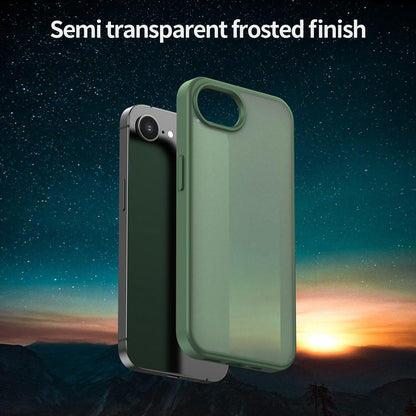 For iPhone 16e / 17e Fanying Series Precision Camera Hole PC Hybrid TPU Translucent Frosted Phone Case - Olive Green - EDA009893416D