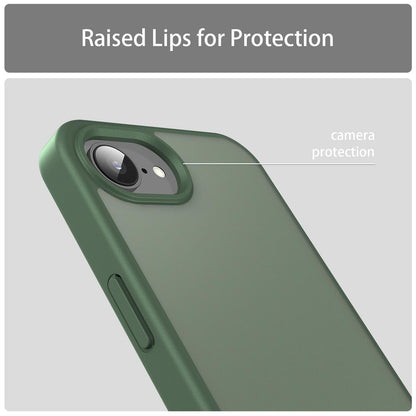 For iPhone 16e / 17e Fanying Series Precision Camera Hole PC Hybrid TPU Translucent Frosted Phone Case - Olive Green - EDA009893416D