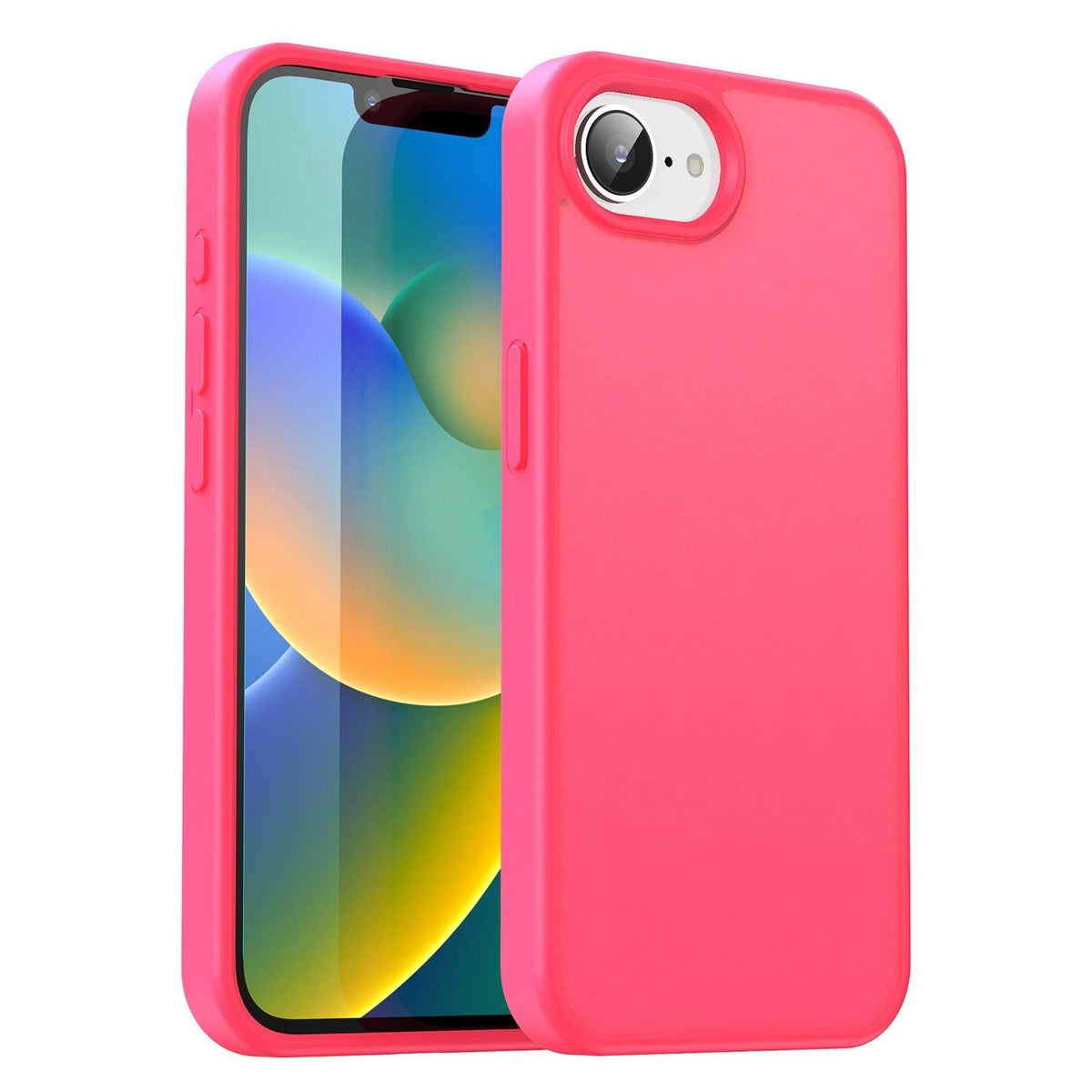 For iPhone 16e / 17e Fanying Series Precision Camera Hole PC Hybrid TPU Translucent Frosted Phone Case - Rose Red - EDA009893416E