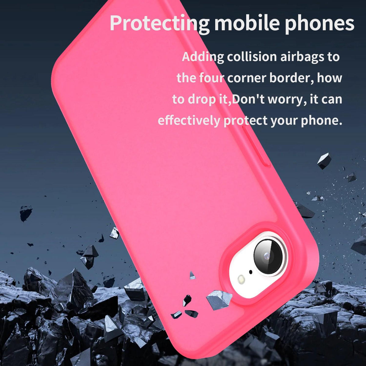 For iPhone 16e / 17e Fanying Series Precision Camera Hole PC Hybrid TPU Translucent Frosted Phone Case - Rose Red - EDA009893416E