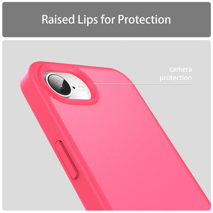For iPhone 16e / 17e Fanying Series Precision Camera Hole PC Hybrid TPU Translucent Frosted Phone Case - Rose Red - EDA009893416E
