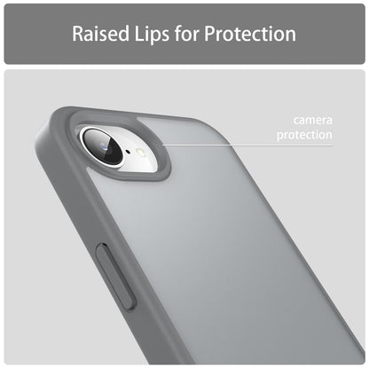 For iPhone 16e / 17e Fanying Series Precision Camera Hole PC Hybrid TPU Translucent Frosted Phone Case - Silver Grey - EDA009893416F