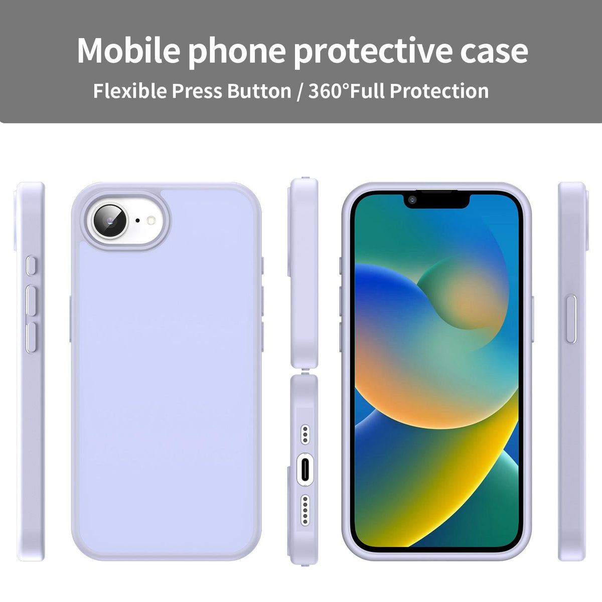 For iPhone 16e / 17e Fanying Series Precision Camera Hole PC Hybrid TPU Translucent Frosted Phone Case - Lavender - EDA009893416H