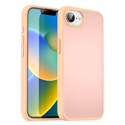 For iPhone 16e / 17e Fanying Series Precision Camera Hole PC Hybrid TPU Translucent Frosted Phone Case - Rouge Powder - EDA009893416I