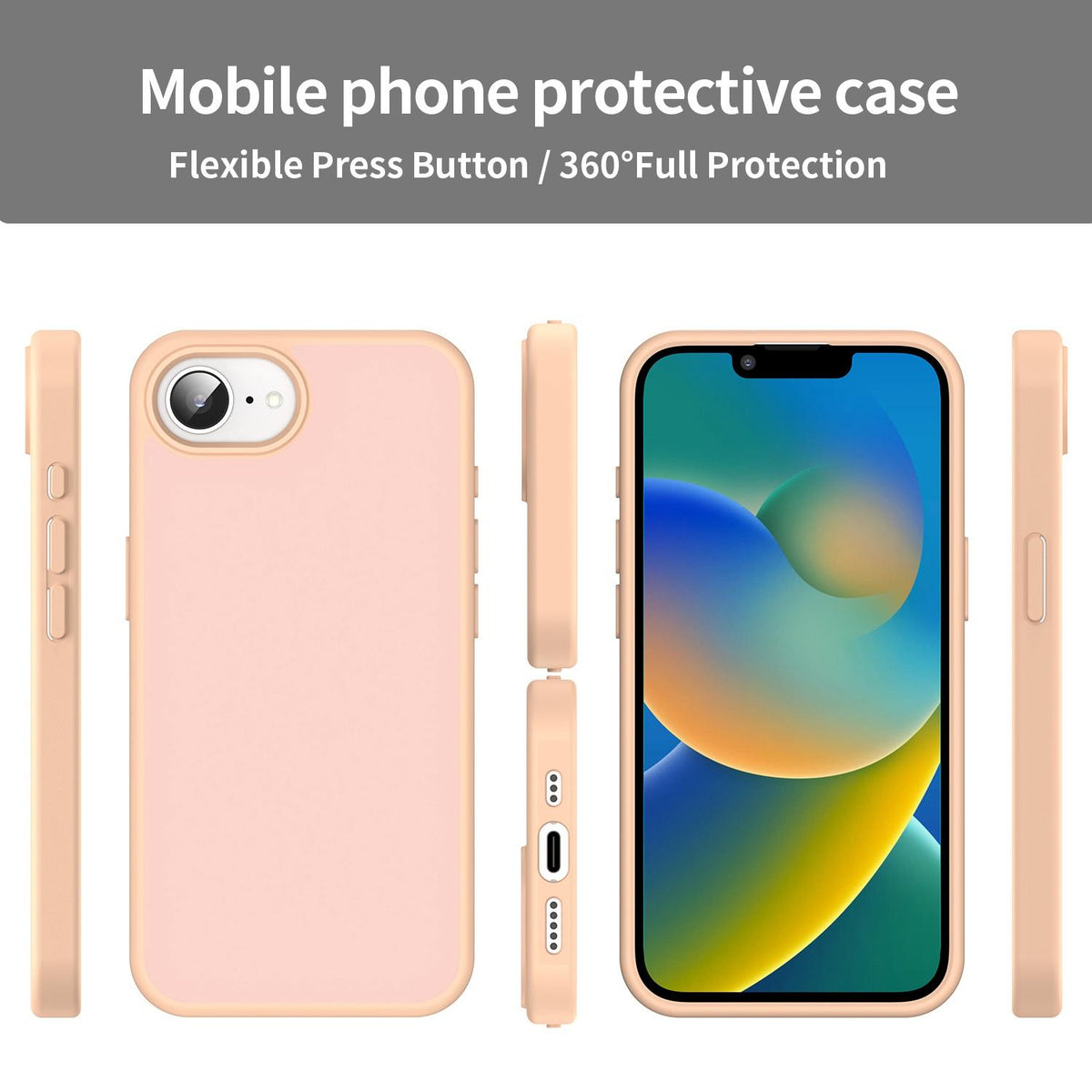 For iPhone 16e / 17e Fanying Series Precision Camera Hole PC Hybrid TPU Translucent Frosted Phone Case - Rouge Powder - EDA009893416I
