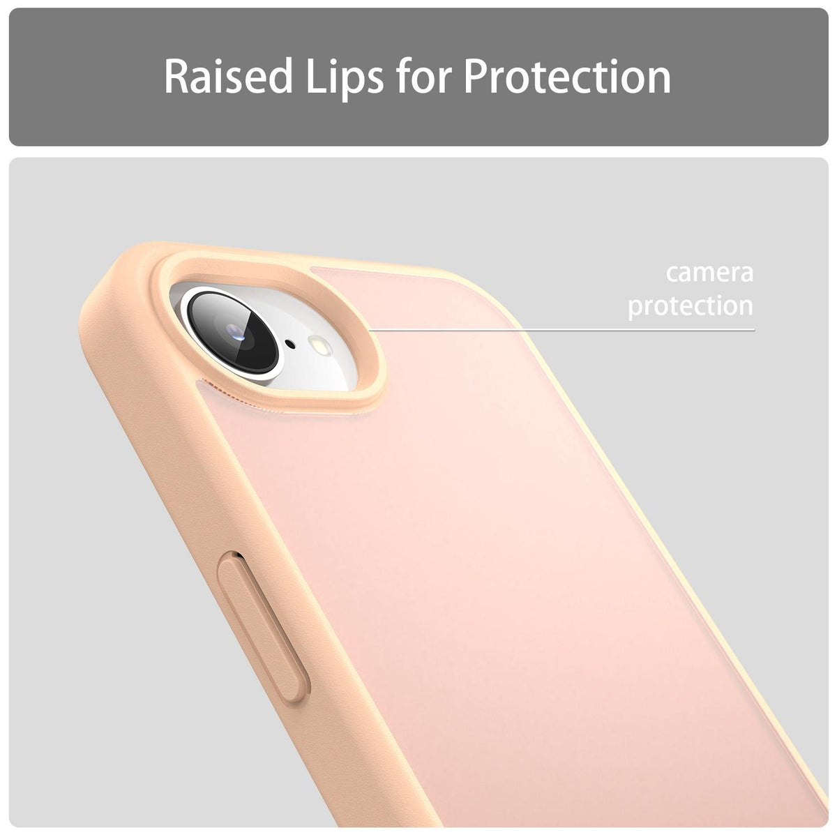 For iPhone 16e / 17e Fanying Series Precision Camera Hole PC Hybrid TPU Translucent Frosted Phone Case - Rouge Powder - EDA009893416I