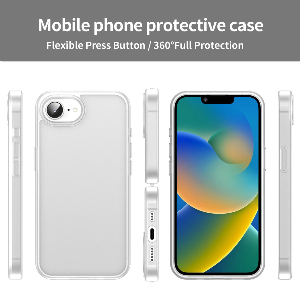 For iPhone 16e / 17e Fanying Series Precision Camera Hole PC Hybrid TPU Translucent Frosted Phone Case - Matte White - EDA009893416J