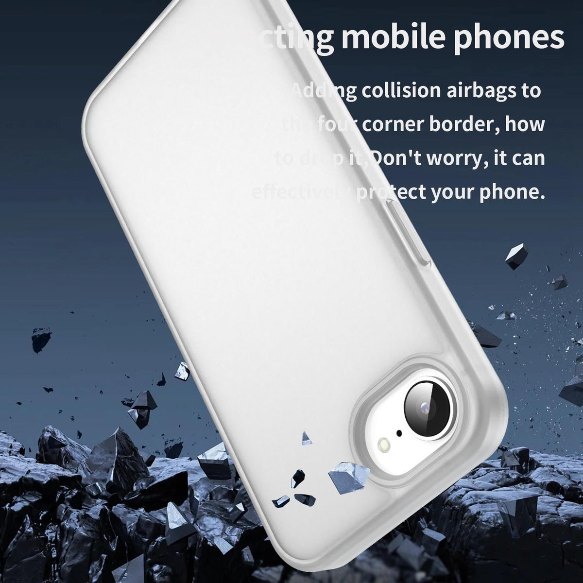 For iPhone 16e / 17e Fanying Series Precision Camera Hole PC Hybrid TPU Translucent Frosted Phone Case - Matte White - EDA009893416J