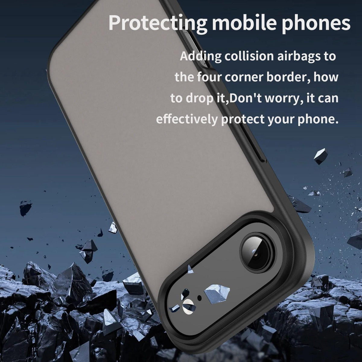 For iPhone Air Fanying Series Precision Camera Hole PC Hybrid TPU Translucent Frosted Phone Case - Translucent Black - EDA009893418A
