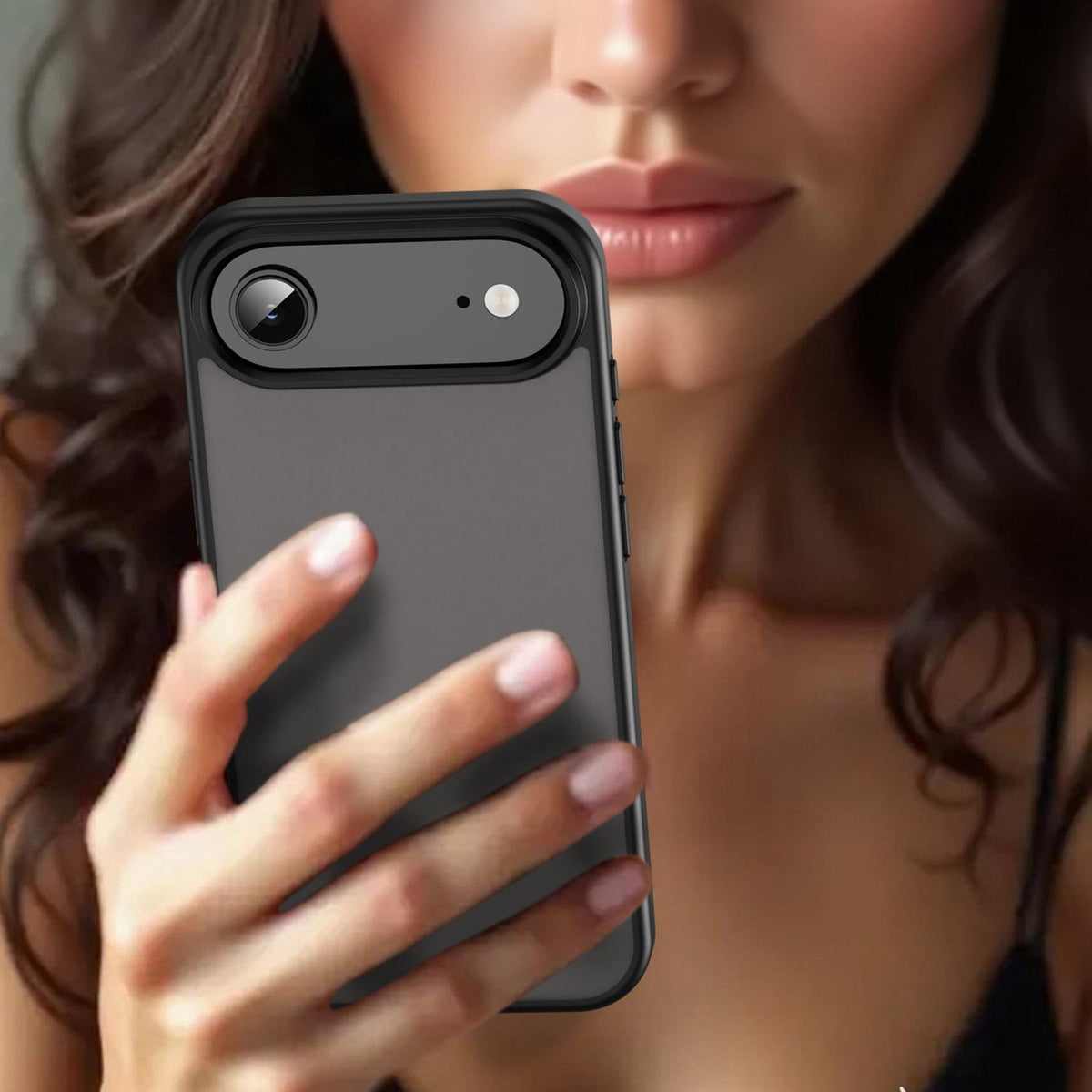 For iPhone Air Fanying Series Precision Camera Hole PC Hybrid TPU Translucent Frosted Phone Case - Translucent Black - EDA009893418A