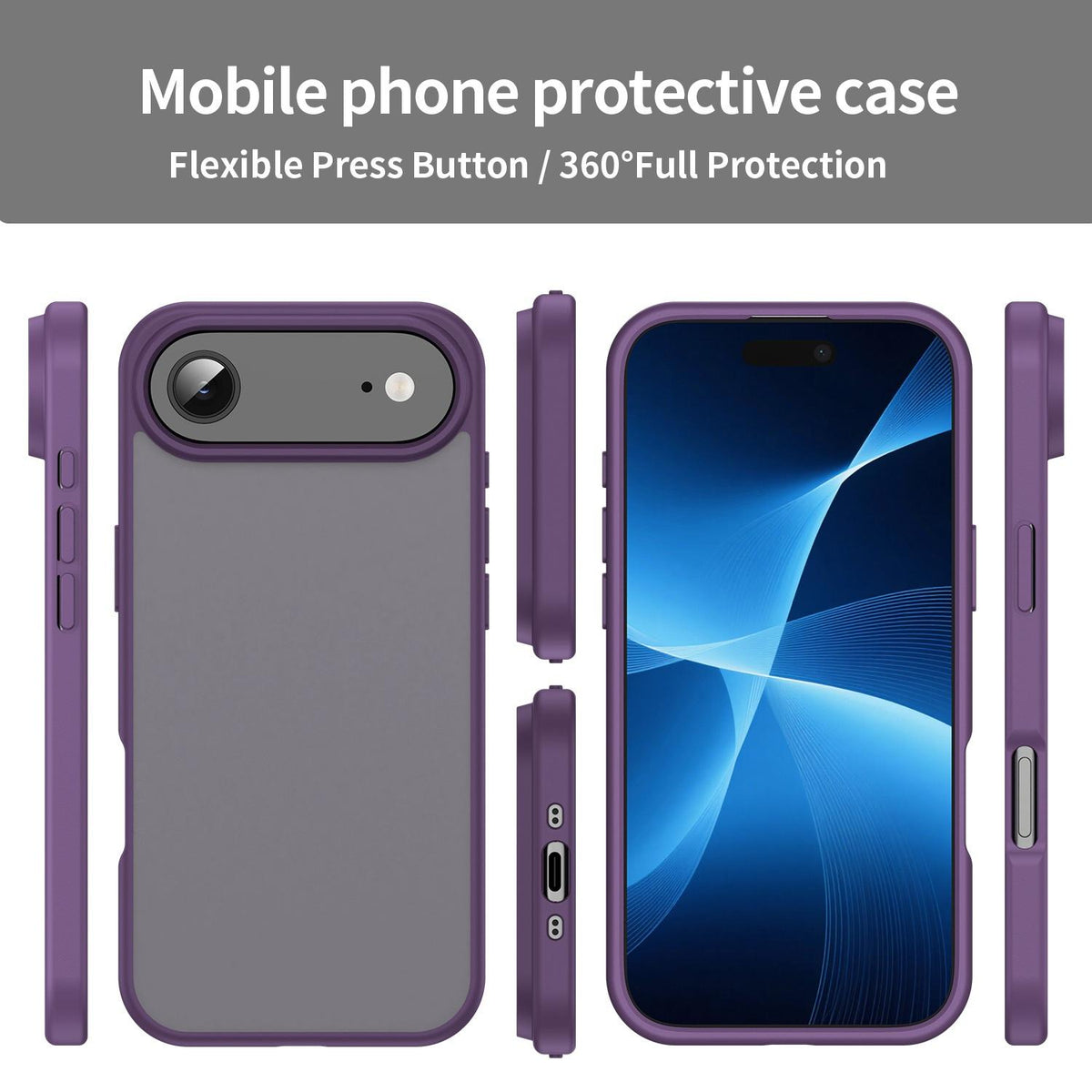 For iPhone Air Fanying Series Precision Camera Hole PC Hybrid TPU Translucent Frosted Phone Case - Crystal Purple - EDA009893418B