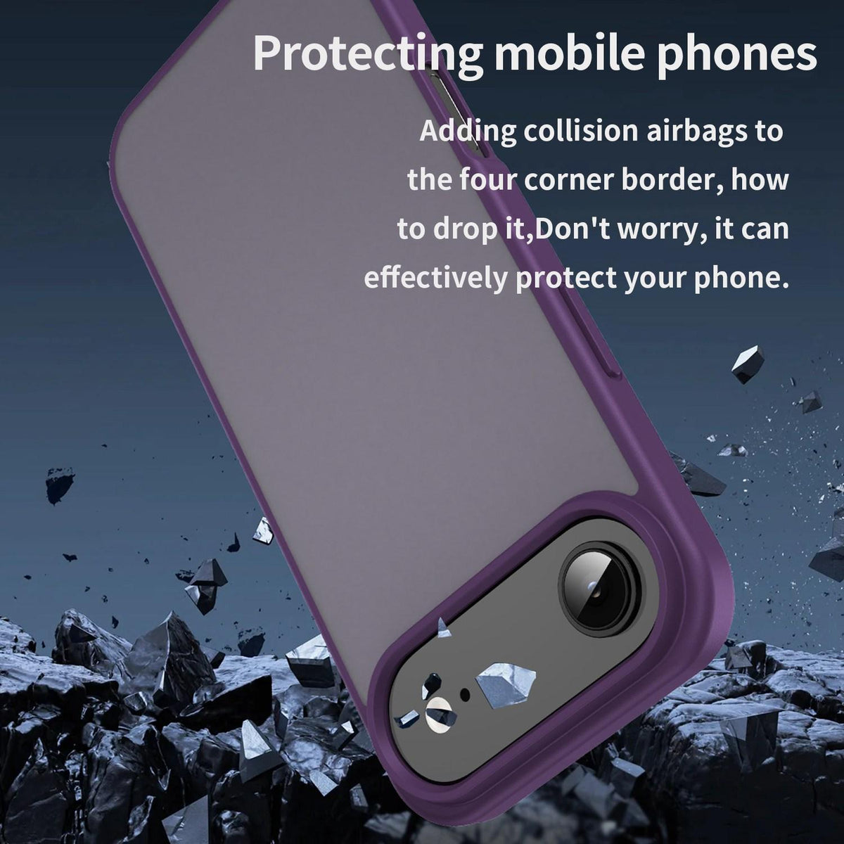 For iPhone Air Fanying Series Precision Camera Hole PC Hybrid TPU Translucent Frosted Phone Case - Crystal Purple - EDA009893418B