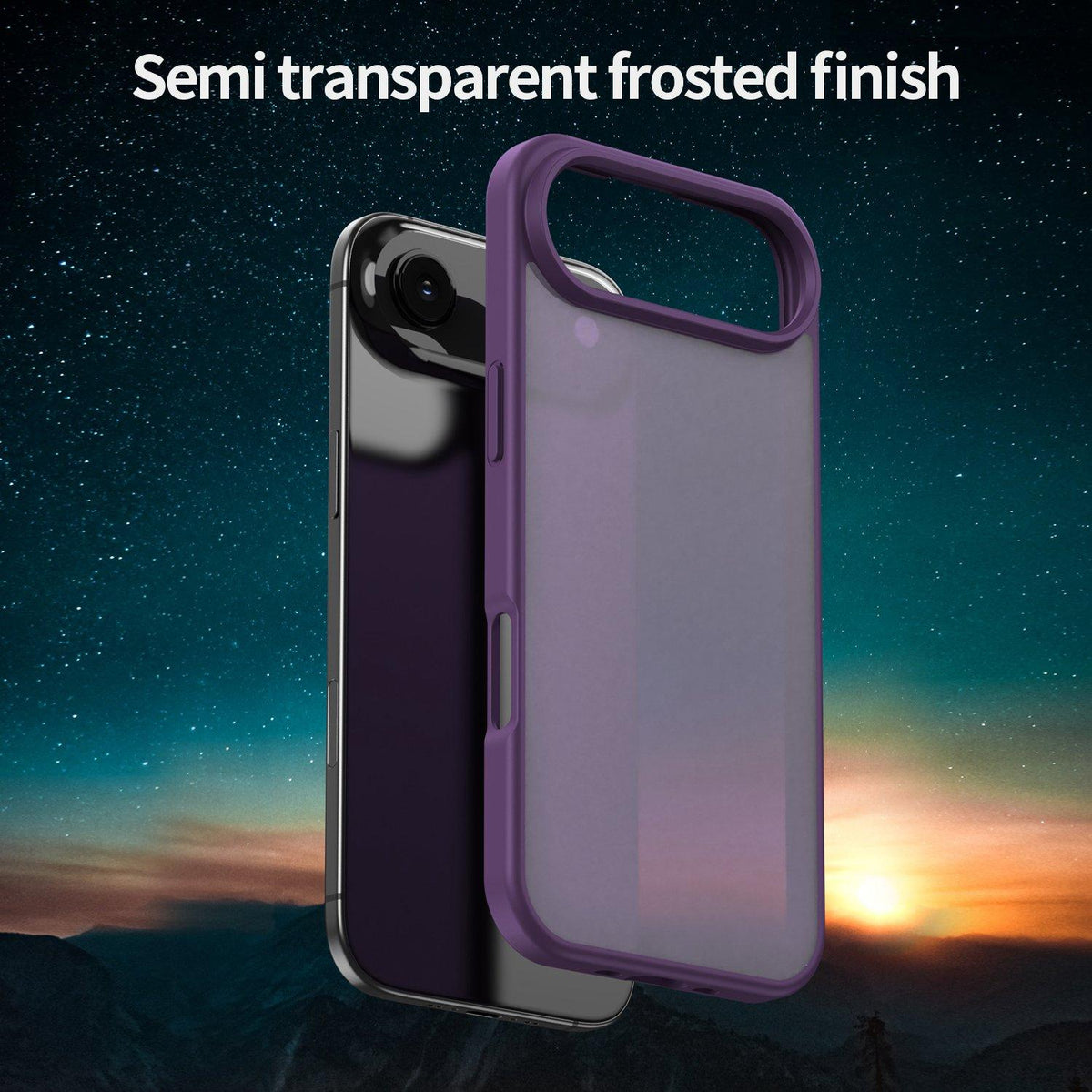 For iPhone Air Fanying Series Precision Camera Hole PC Hybrid TPU Translucent Frosted Phone Case - Crystal Purple - EDA009893418B