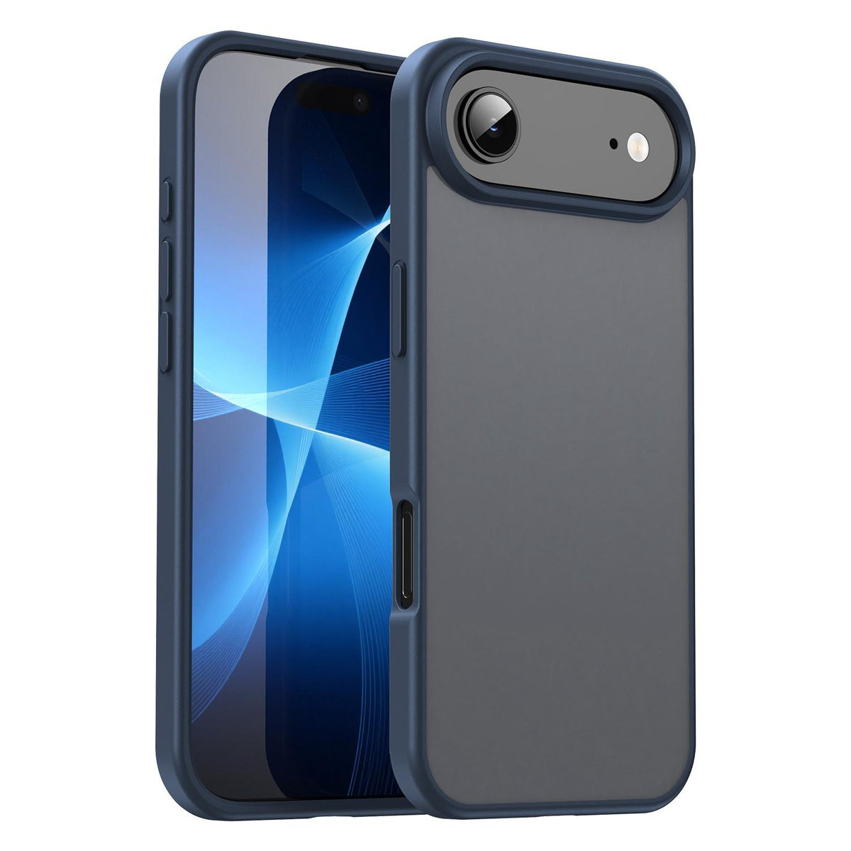 For iPhone Air Fanying Series Precision Camera Hole PC Hybrid TPU Translucent Frosted Phone Case - Cyan Blue - EDA009893418C