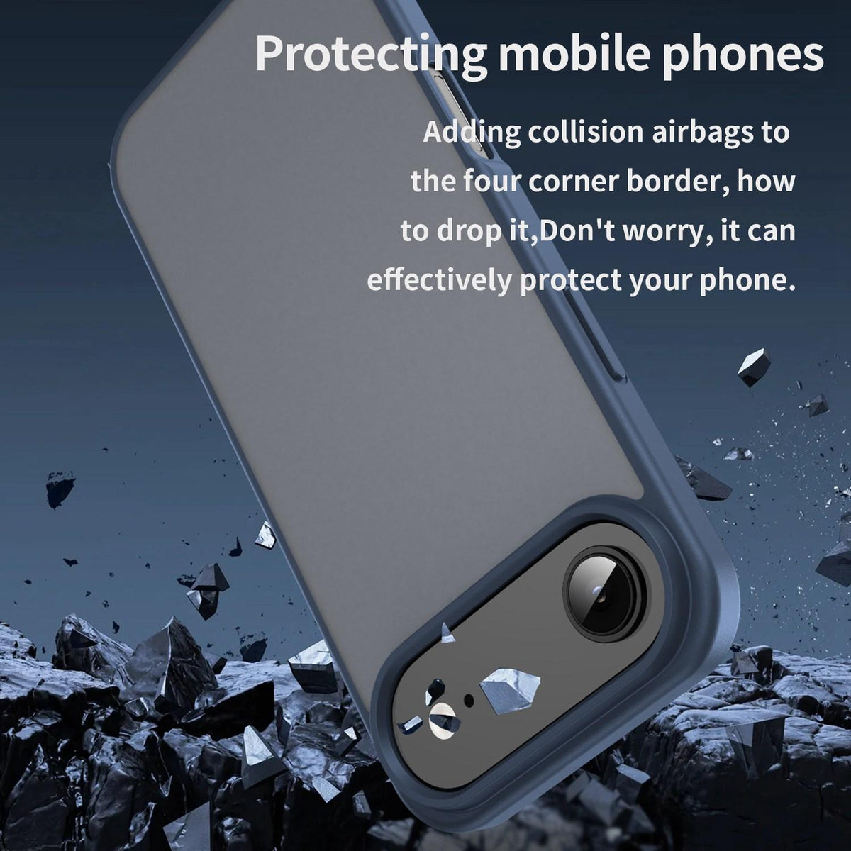 For iPhone Air Fanying Series Precision Camera Hole PC Hybrid TPU Translucent Frosted Phone Case - Cyan Blue - EDA009893418C