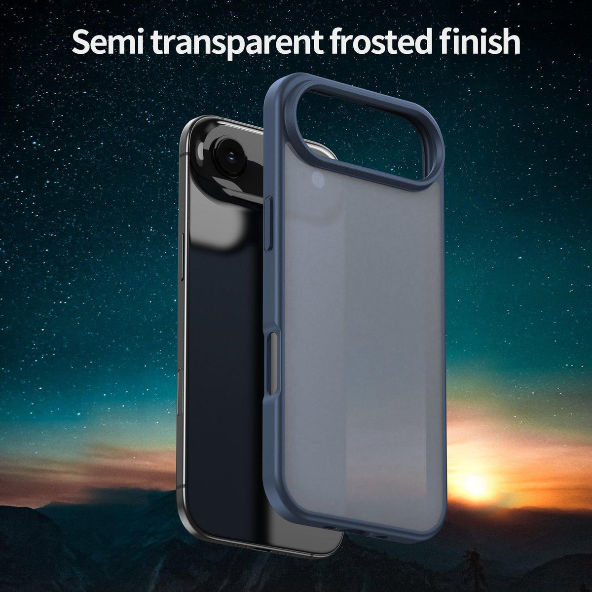 For iPhone Air Fanying Series Precision Camera Hole PC Hybrid TPU Translucent Frosted Phone Case - Cyan Blue - EDA009893418C