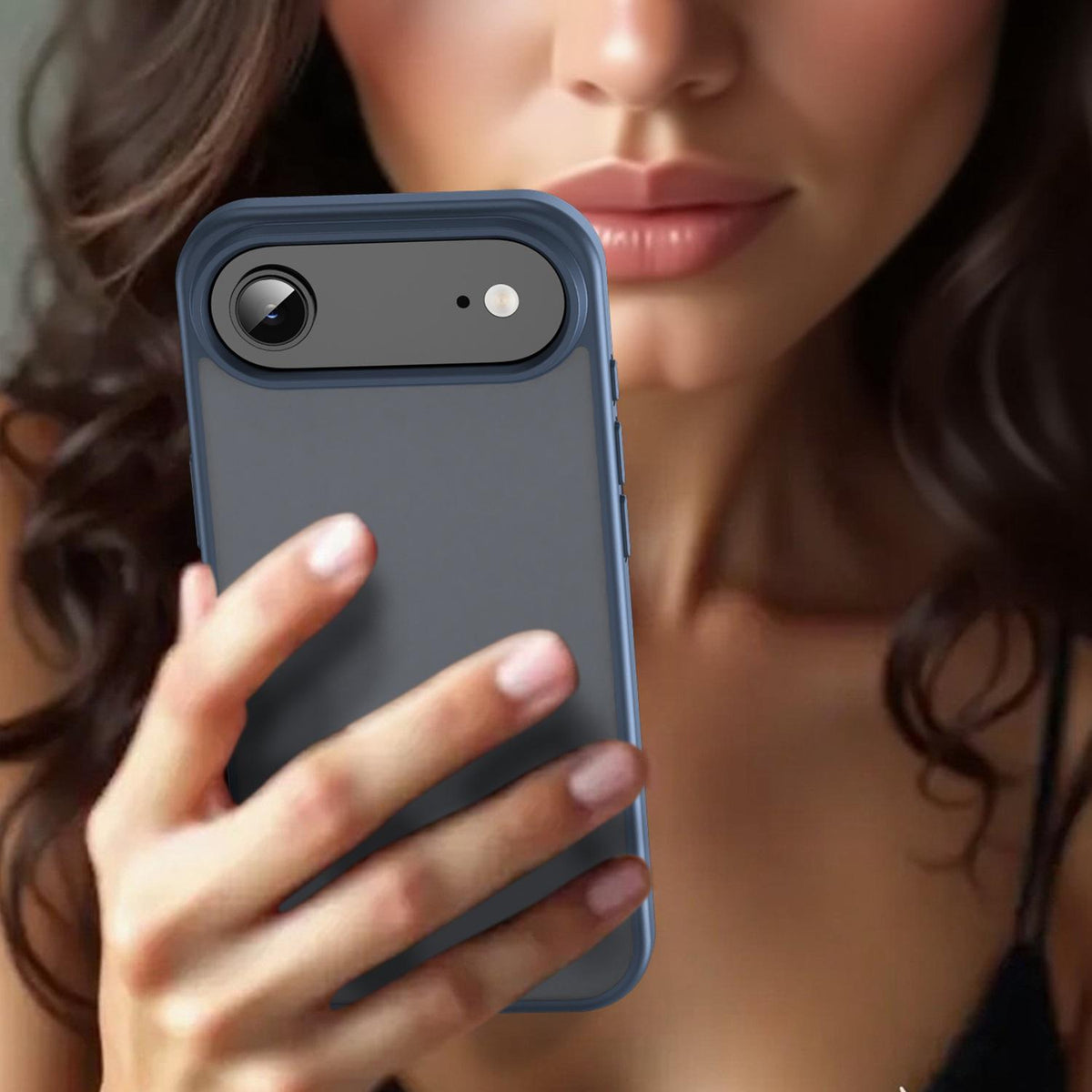 For iPhone Air Fanying Series Precision Camera Hole PC Hybrid TPU Translucent Frosted Phone Case - Cyan Blue - EDA009893418C